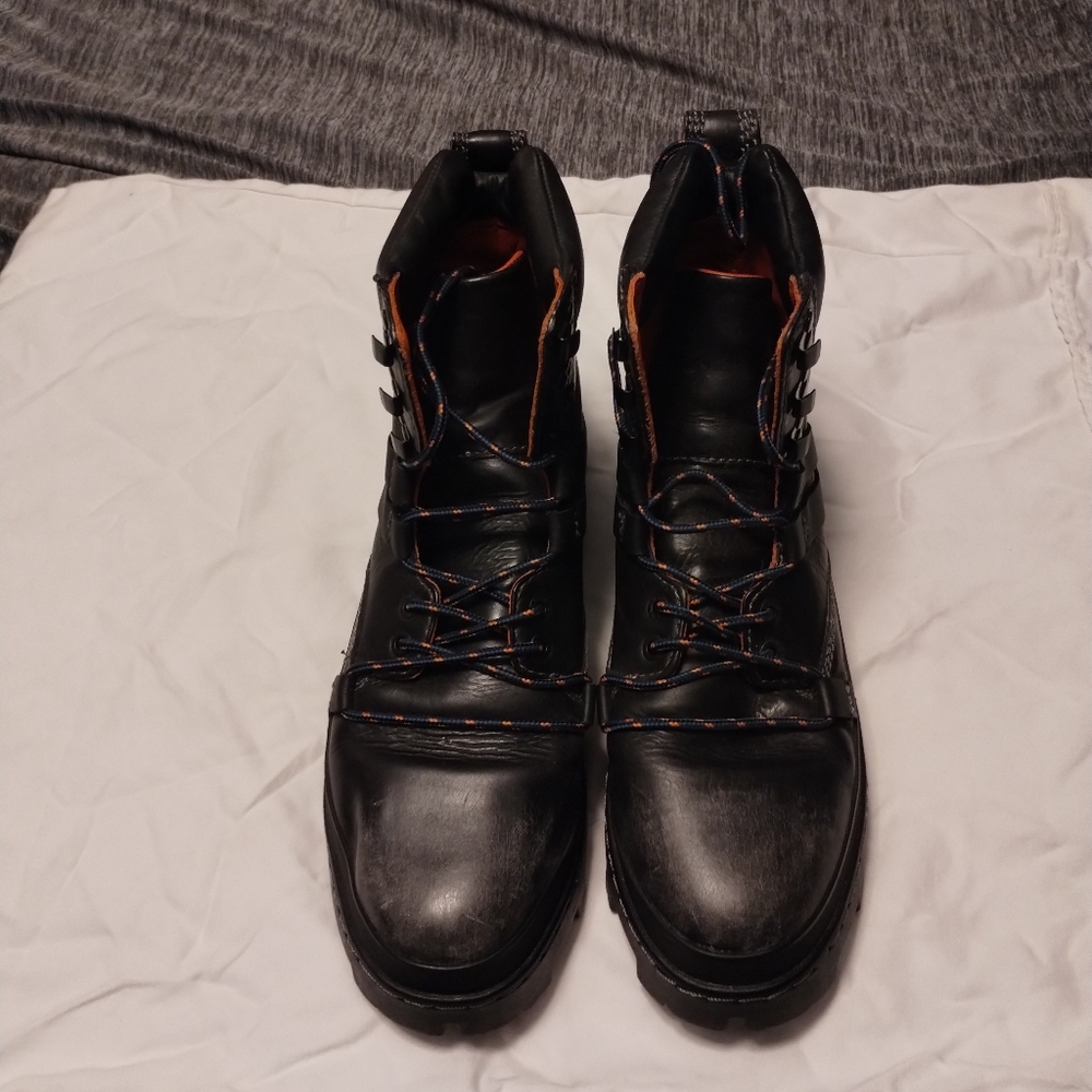 Diesel leather combat boots